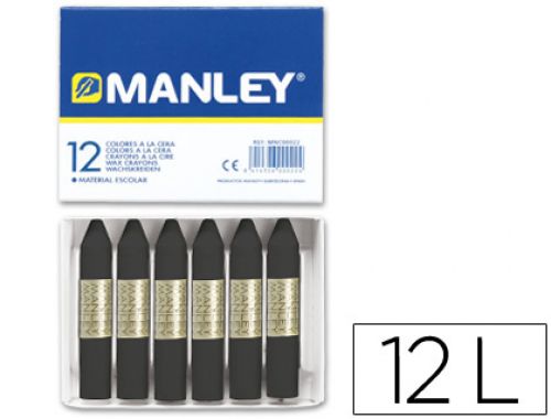Lapis de cera manley 12 unidades preto , Manley , 22264 , 8414326047373